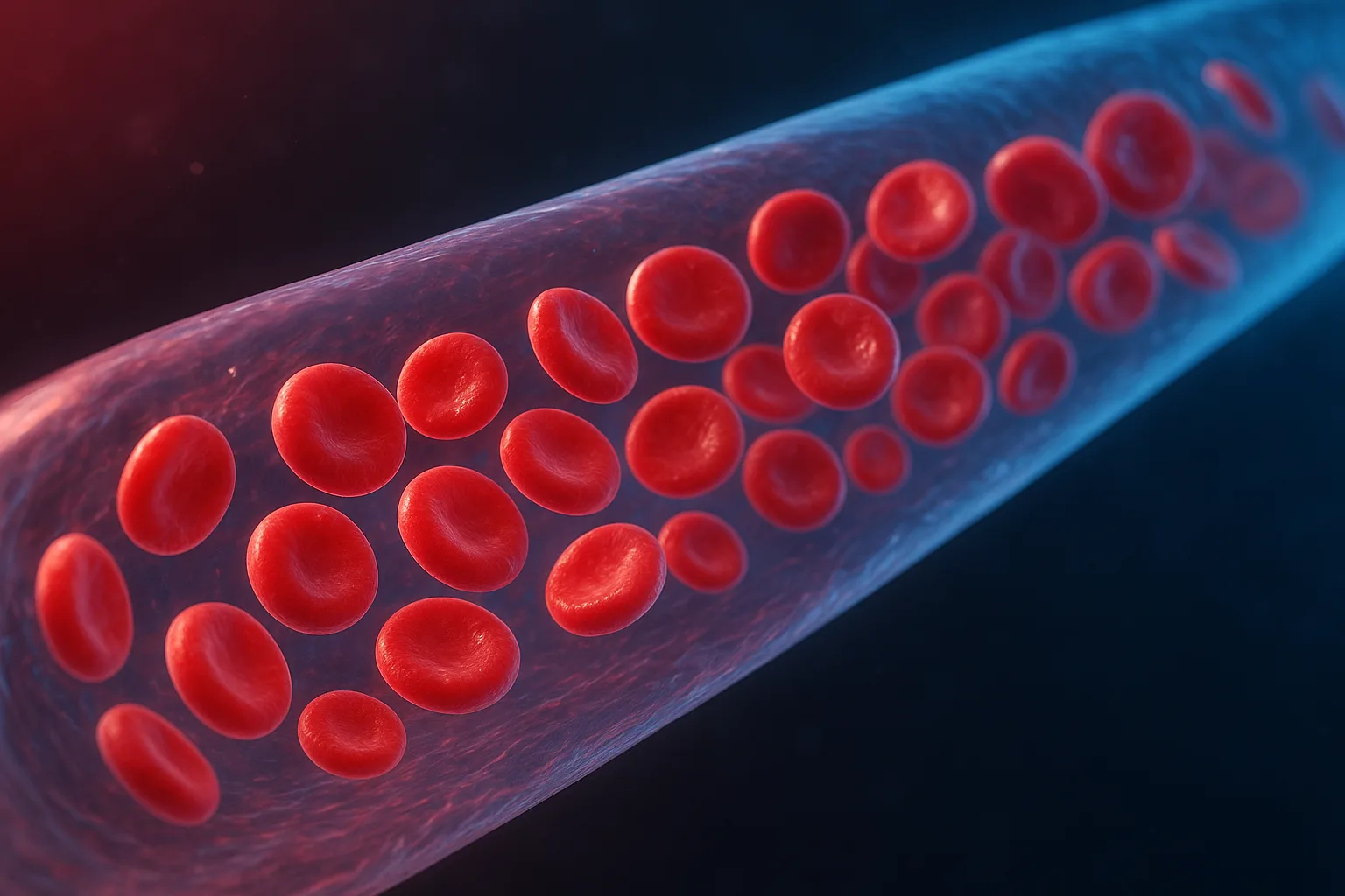 원활한 혈액 순환과 활발한 신진대사를 상징하는 깨끗한 혈관 그래픽입니다.