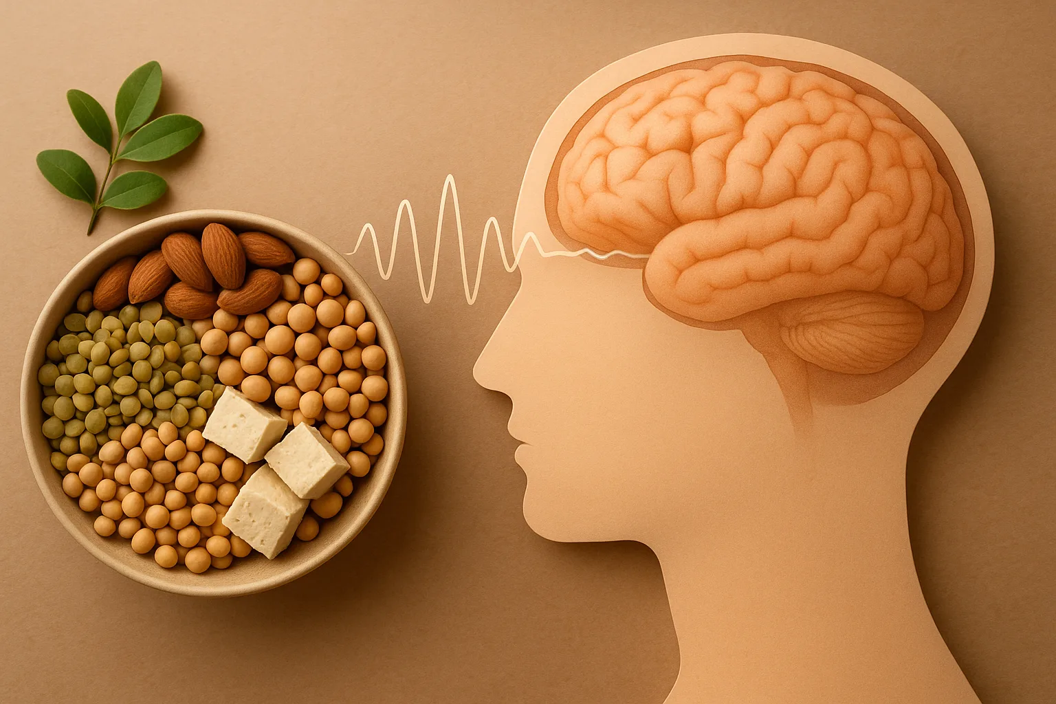 단백질 속 필수 아미노산이 뇌에서 수면 호르몬으로 변환되어 생체 리듬을 돕는 과정을 보여주는 개념도입니다.