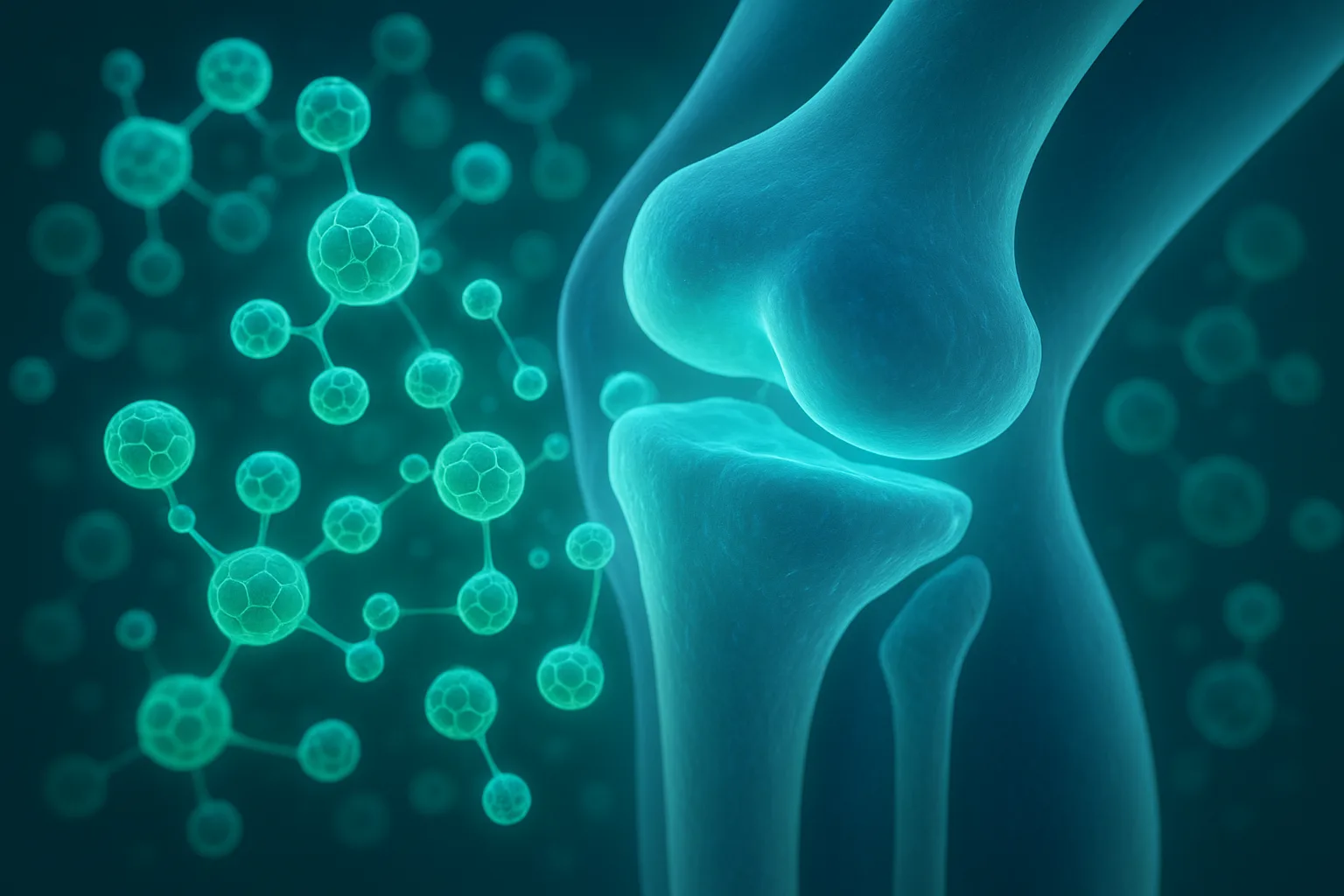 이소플라본을 비롯한 식물성 항염 성분이 관절에 미치는 긍정적인 영향을 나타내는 그래픽입니다.