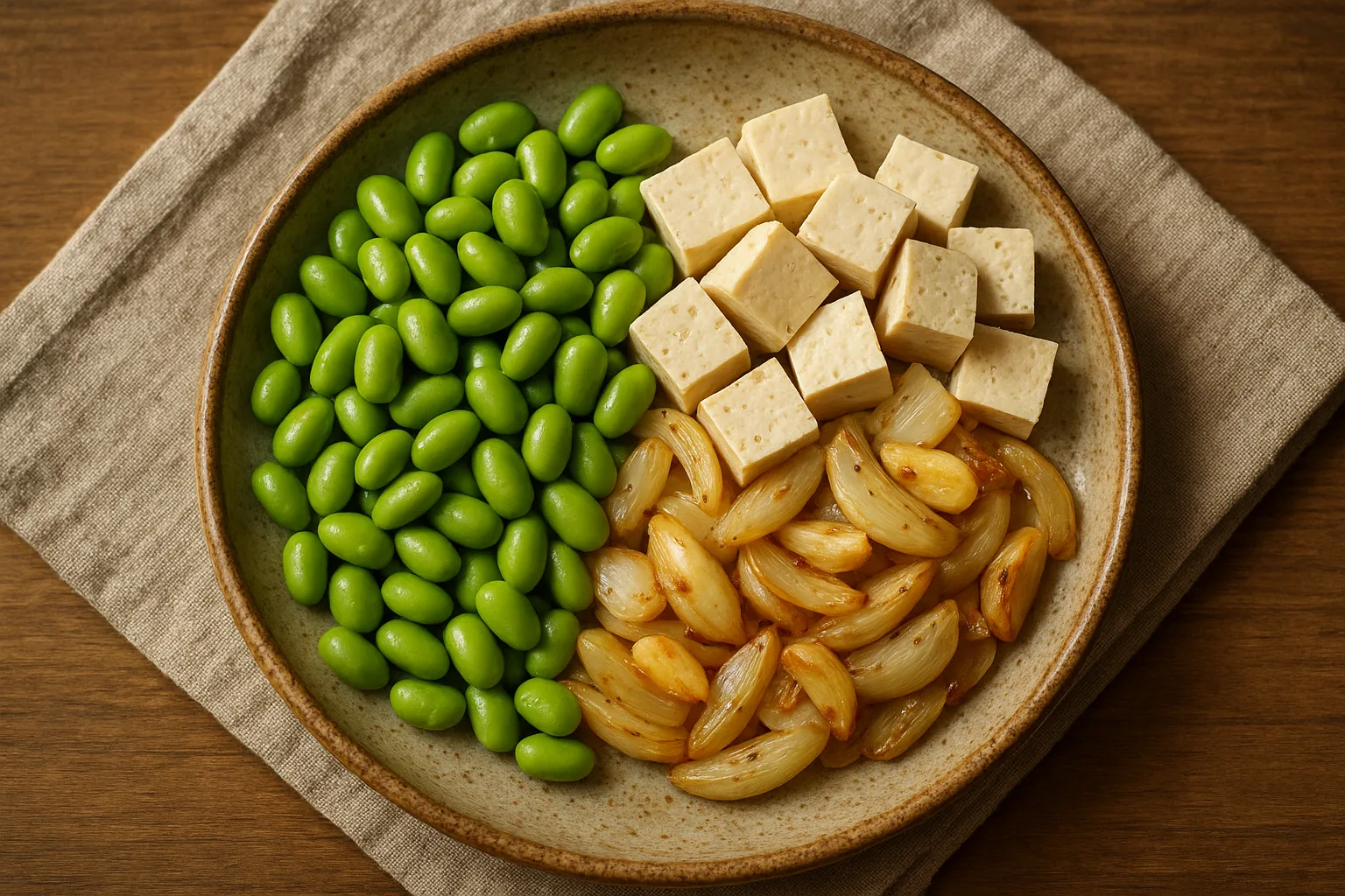 비타민 B 흡수를 돕는 채소와 콩이 곁들여진 건강한 식단