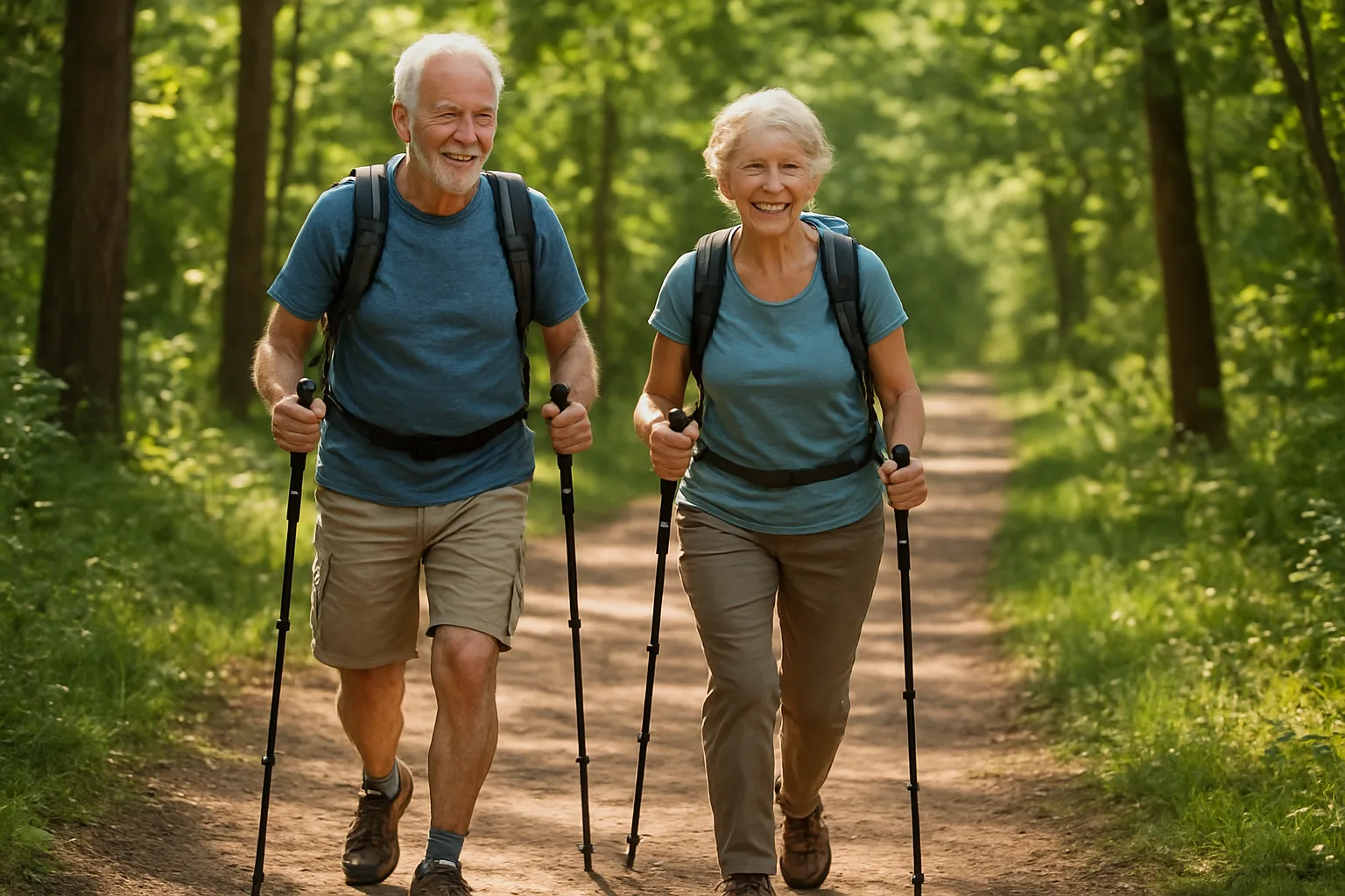 균형 잡힌 영양 섭취를 통해 튼튼한 관절을 유지하며 편안하게 일상을 즐기는 노년층의 모습입니다.