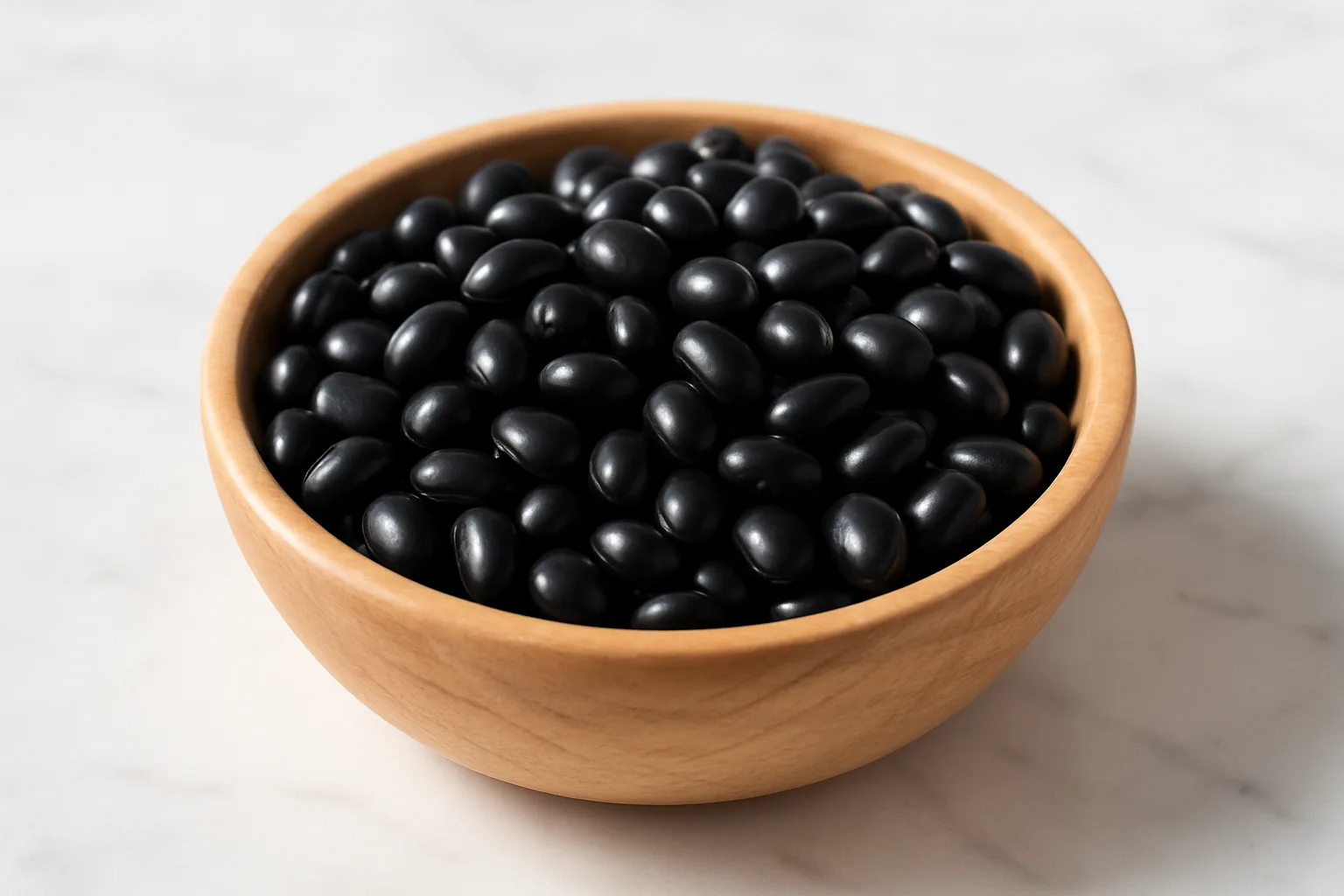 신장 건강 관리를 위해 권장되는 신선한 검은콩이 그릇에 정갈하게 담긴 모습입니다.