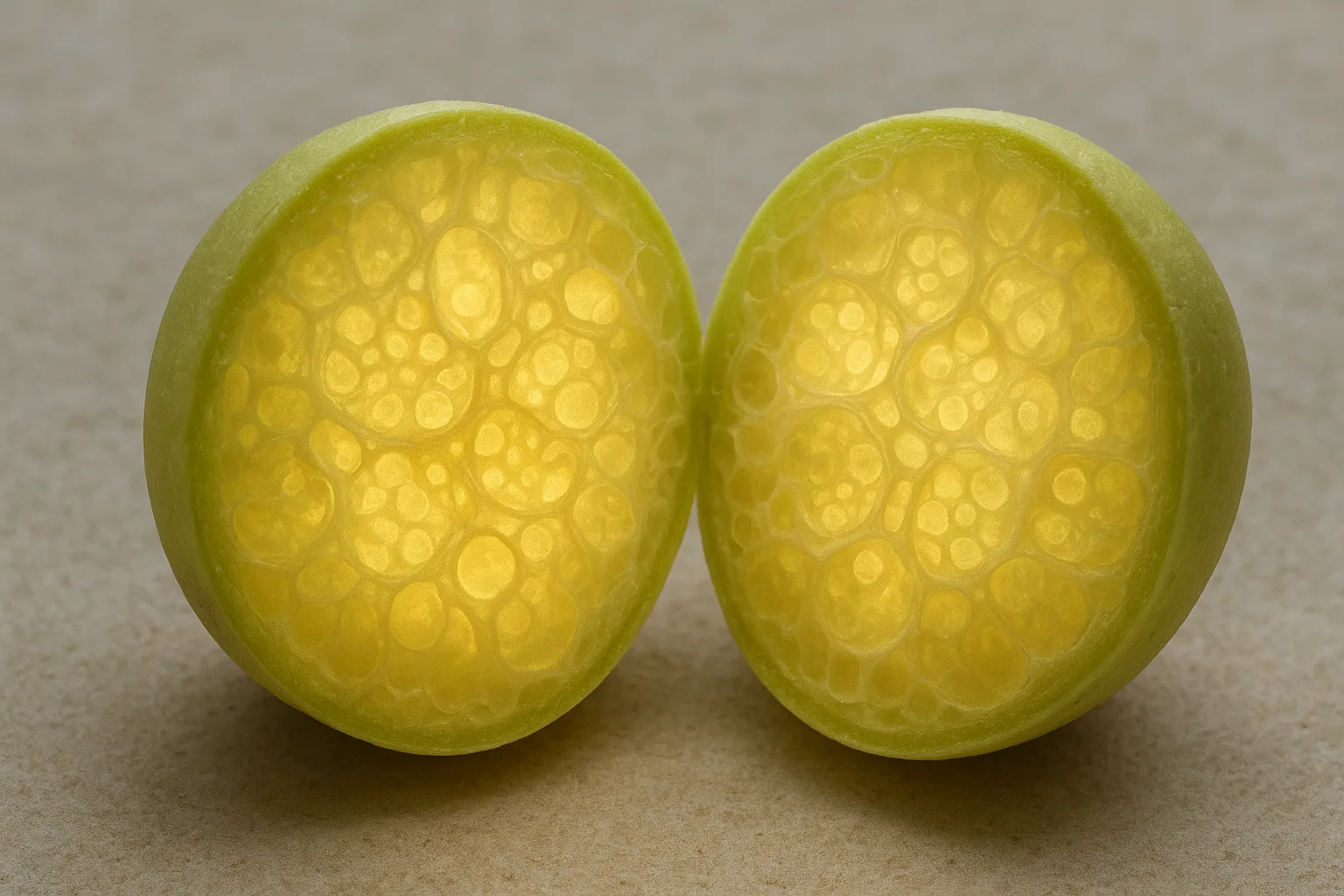 콩 내부에 포함된 저항성 전분과 식이섬유의 구조적 특징을 나타낸 모습입니다.