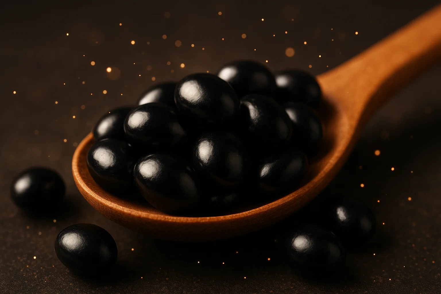 검은콩에 함유된 필수 미네랄인 몰리브덴의 영양적 가치를 보여주는 모습입니다.