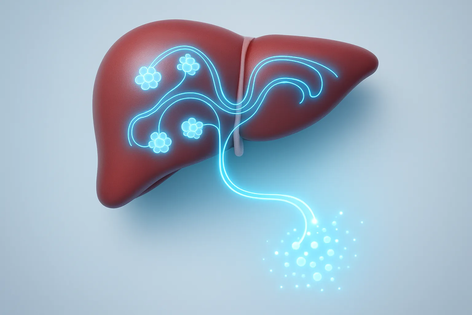 체내에서 효소를 통해 노폐물과 독소가 분해되어 배출되는 대사 과정을 나타냅니다.