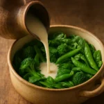 두유를 냄비에 부어 요리하는 건강한 느낌의 직관적인 썸네일 이미지입니다.